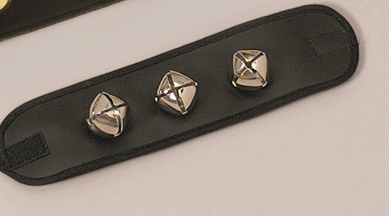 The Costume Center Black and Silver Colored Wrist Jingle Bells with Hook and Loop Fastener – One size fits most